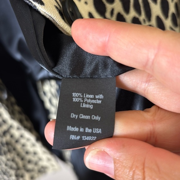 Emerson Fry Wingtip Leopard Linen Jacket Long Coat size 4 - Picture 11 of 16